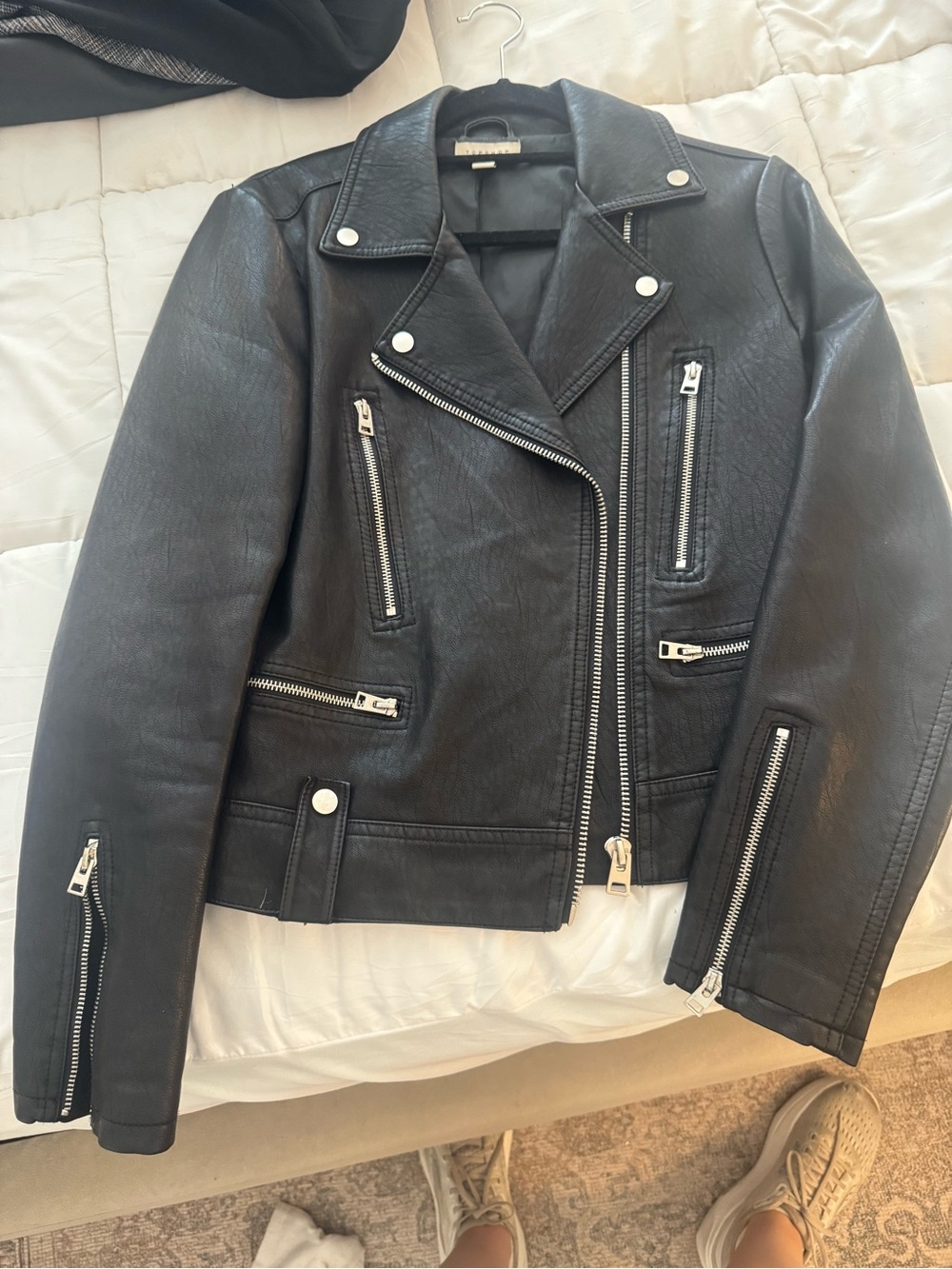TOPSHOP Black Women's Moto Leather Jacket